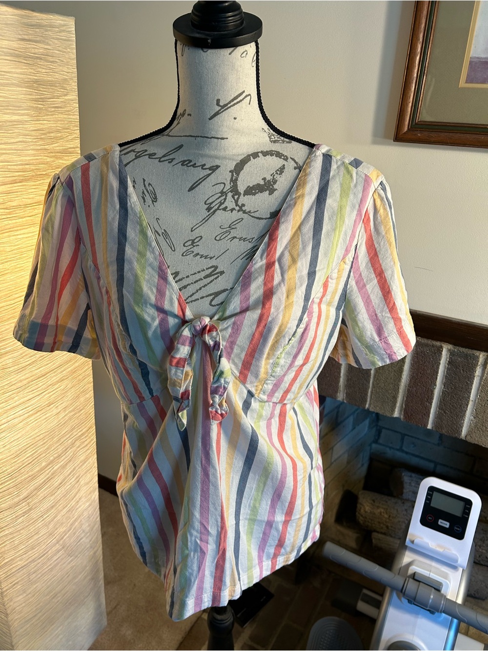 Old Navy Pastel Striped Tie-Front Crop Top